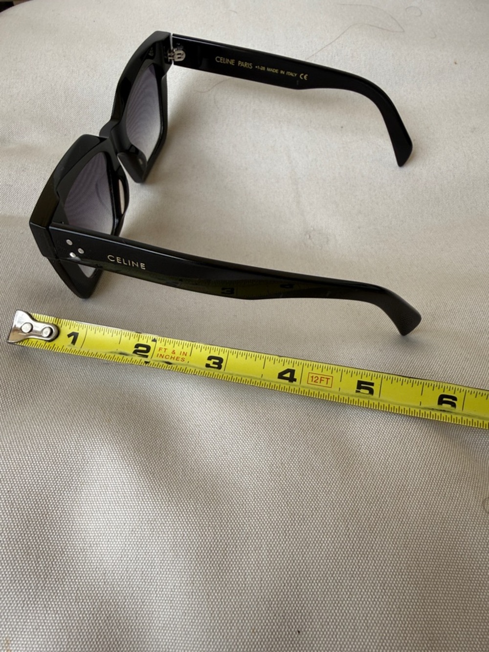 Celine Black Oversized Square Acetate Sunglasses 🕶️ with Gradient Lenses Italy - Picture 10 of 16